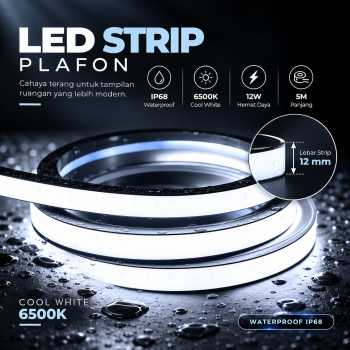 XNBADA Lampu LED Strip Plafon Waterproof IP68 Cool White 6500K 12W 5M - XNB5CW