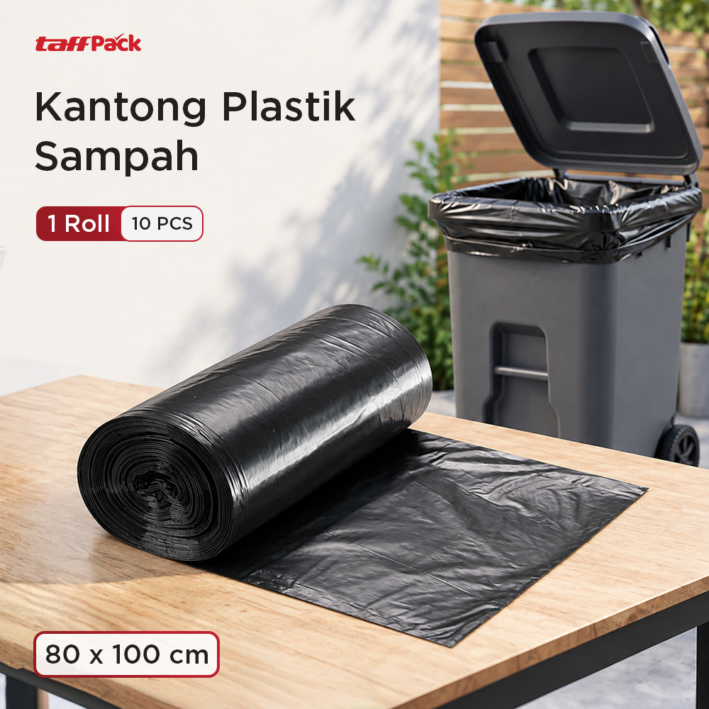 TaffPACK Kantong Plastik Sampah Disposable Trash 80x100cm 1 Roll - YJJ01