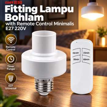 TaffLED Fitting Lampu Bohlam with Remote Control Minimalis E27 220V - GN-727