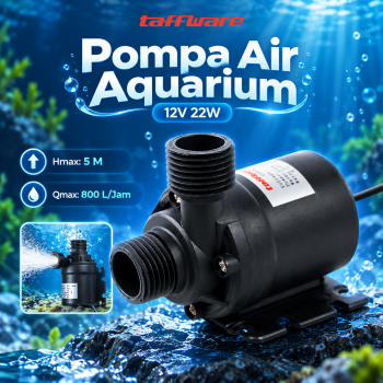 Taffware Pompa Air Aquarium Ikan Submersible Pump 12V 22W - 12V5M