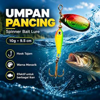 TaffSPORT Umpan Pancing Ikan Spinner Bait Fishing Lure 10g 9.5cm - LU79