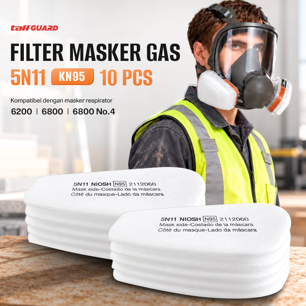 TaffGUARD Filter Masker Gas Respirator Cotton 6200 5N11 KN95 10PCS - KA-5N11