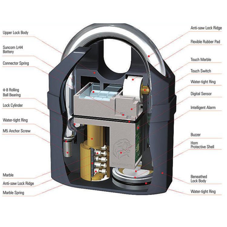 Kinbar Gembok Alarm Motor Suara Anti Maling Lock Sirene 10mm - APR14