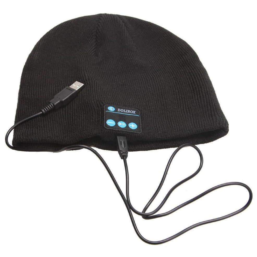 EDAL Topi Kupluk Pria Wanita Bluetooth Speaker Knit Beanie Hat Winter - MK-1