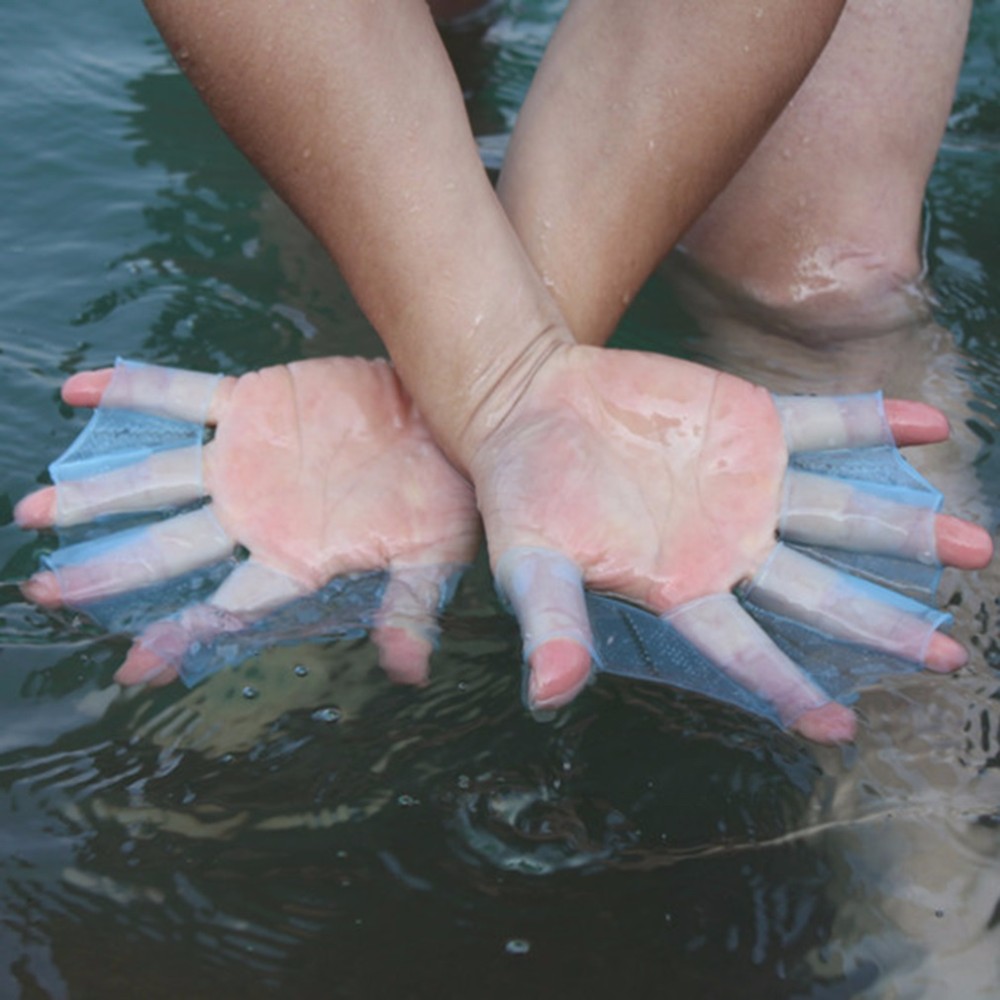 Alat Bantu Renang Tangan Katak Swimming Finger Fin Silicone Size - HW700