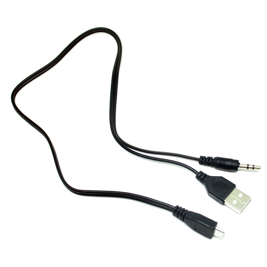 Kabel Splitter Audio Charging Micro USB ke AUX 3.5mm + USB Male - V835