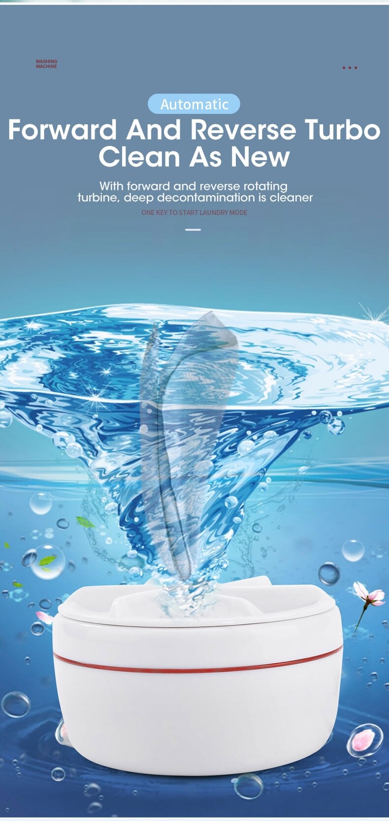 Jual HOMGEEK Mesin Cuci Mini Portable Washing Machine Ultrasonic